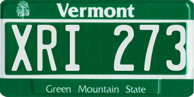 VT license plate XRI273