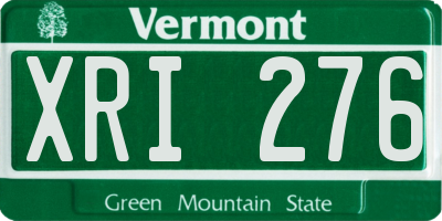 VT license plate XRI276