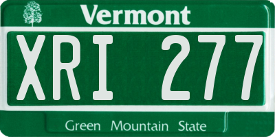 VT license plate XRI277