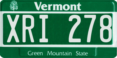 VT license plate XRI278