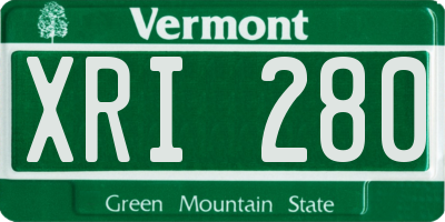 VT license plate XRI280