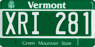 VT license plate XRI281