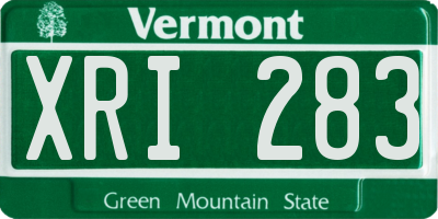 VT license plate XRI283