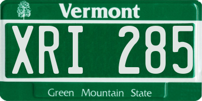 VT license plate XRI285