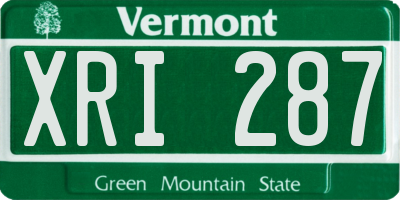 VT license plate XRI287