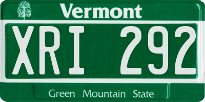 VT license plate XRI292