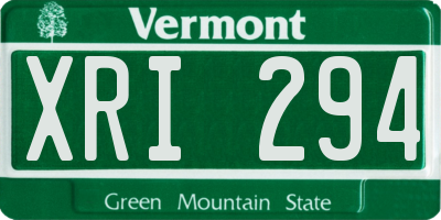 VT license plate XRI294