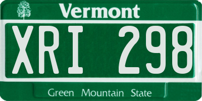 VT license plate XRI298