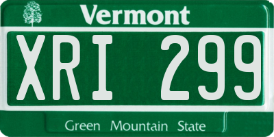 VT license plate XRI299
