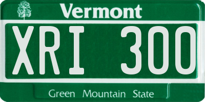 VT license plate XRI300