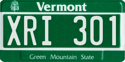 VT license plate XRI301