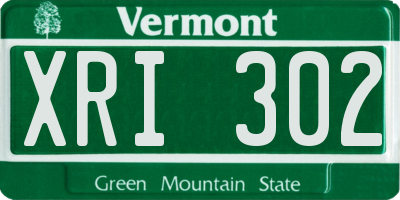 VT license plate XRI302