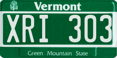 VT license plate XRI303