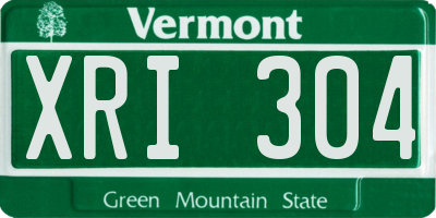 VT license plate XRI304