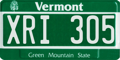 VT license plate XRI305