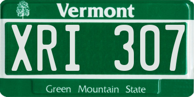 VT license plate XRI307