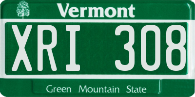 VT license plate XRI308