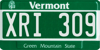 VT license plate XRI309