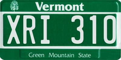 VT license plate XRI310