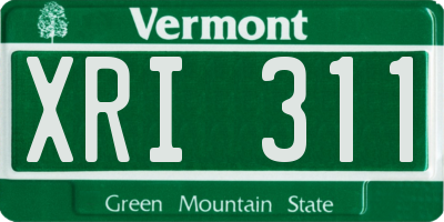 VT license plate XRI311