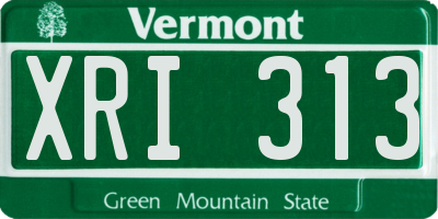 VT license plate XRI313