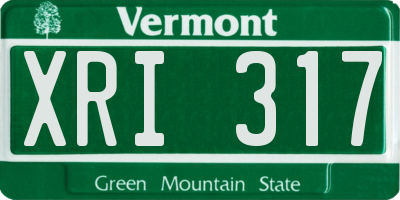 VT license plate XRI317