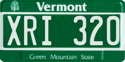 VT license plate XRI320