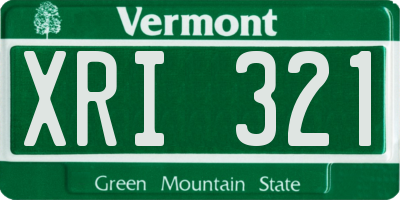 VT license plate XRI321