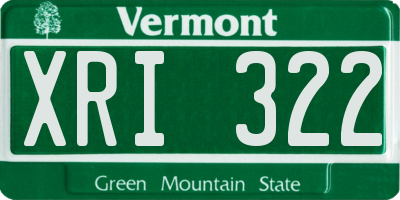 VT license plate XRI322