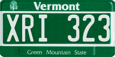 VT license plate XRI323