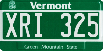 VT license plate XRI325