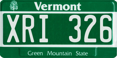 VT license plate XRI326