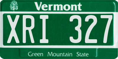 VT license plate XRI327