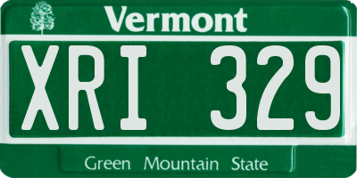 VT license plate XRI329