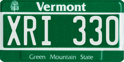 VT license plate XRI330