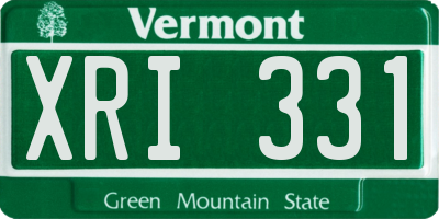VT license plate XRI331