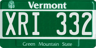 VT license plate XRI332