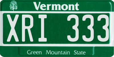 VT license plate XRI333