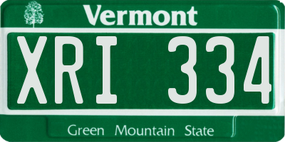 VT license plate XRI334