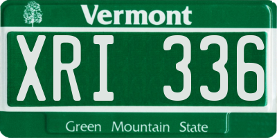 VT license plate XRI336