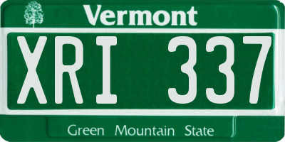 VT license plate XRI337