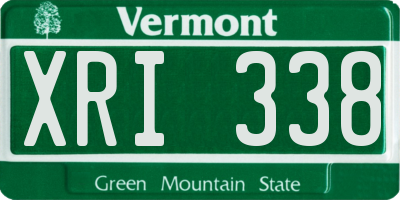 VT license plate XRI338