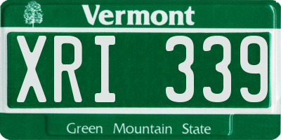 VT license plate XRI339
