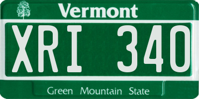 VT license plate XRI340