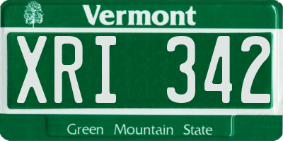 VT license plate XRI342