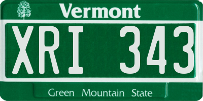 VT license plate XRI343