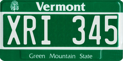 VT license plate XRI345