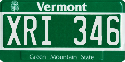 VT license plate XRI346