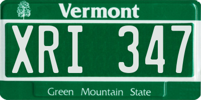 VT license plate XRI347
