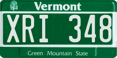 VT license plate XRI348